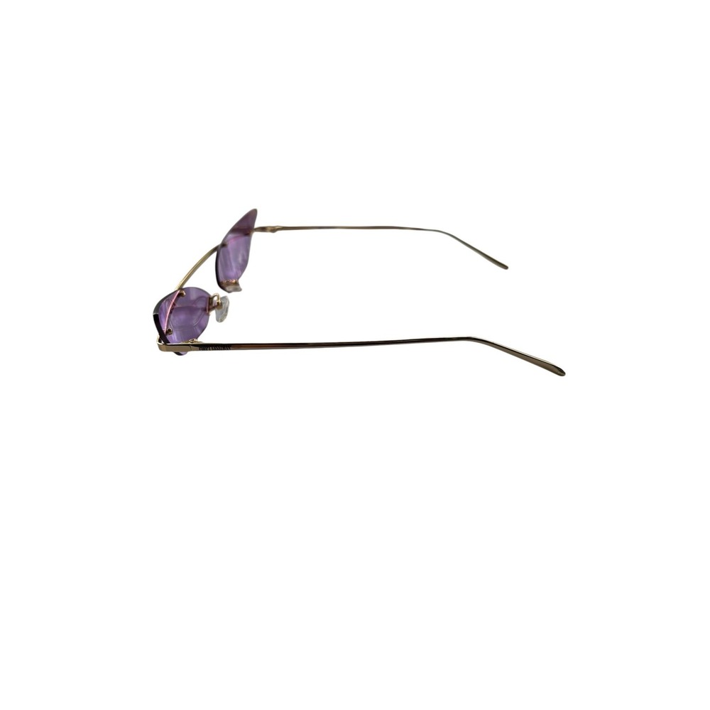 Poppy Lissiman Skinny Cat Eye Sunglasses Purple Gold Y2K Futuristic Cyber - Picture 2 of 7